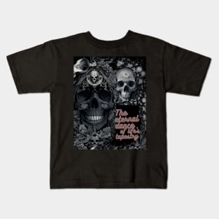 Skulls of Existence: An Artistic Representation of the Eternal Dance Kids T-Shirt